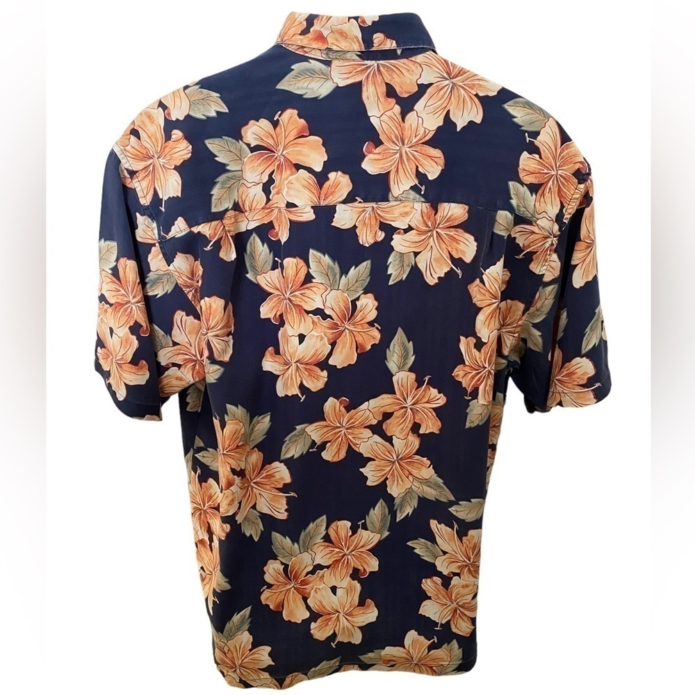 Pineapple MOON 100% Silk Aloha Hawaiian Floral Shirt Men M Medium - Picture 3 of 5